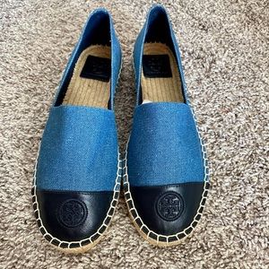 NWT Tory Burch COLOR-BLOCK LEATHER ESPADRILLE